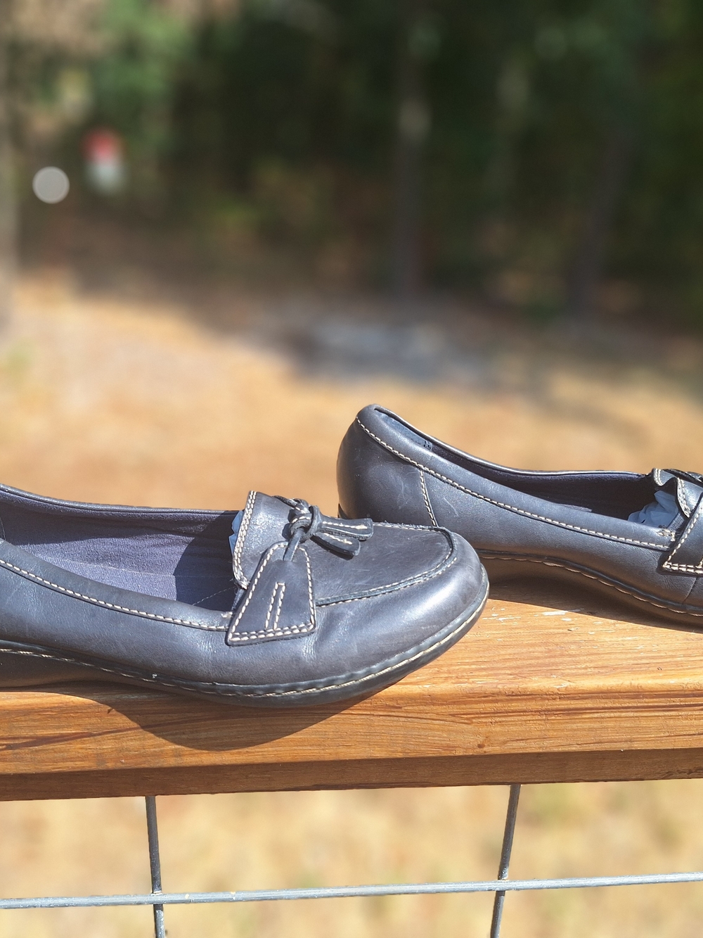 Women’s Navy Leather Tassel Loafers